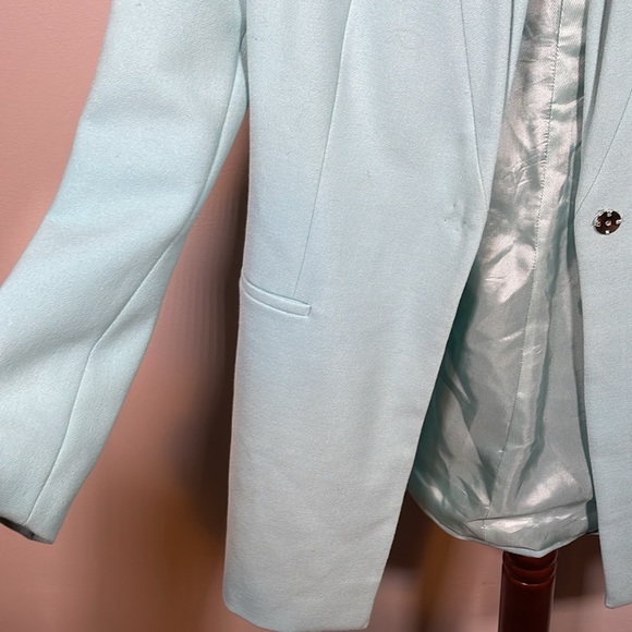 ZARA Mint Double Collar Long Blazer Size M - Picture 7 of 12